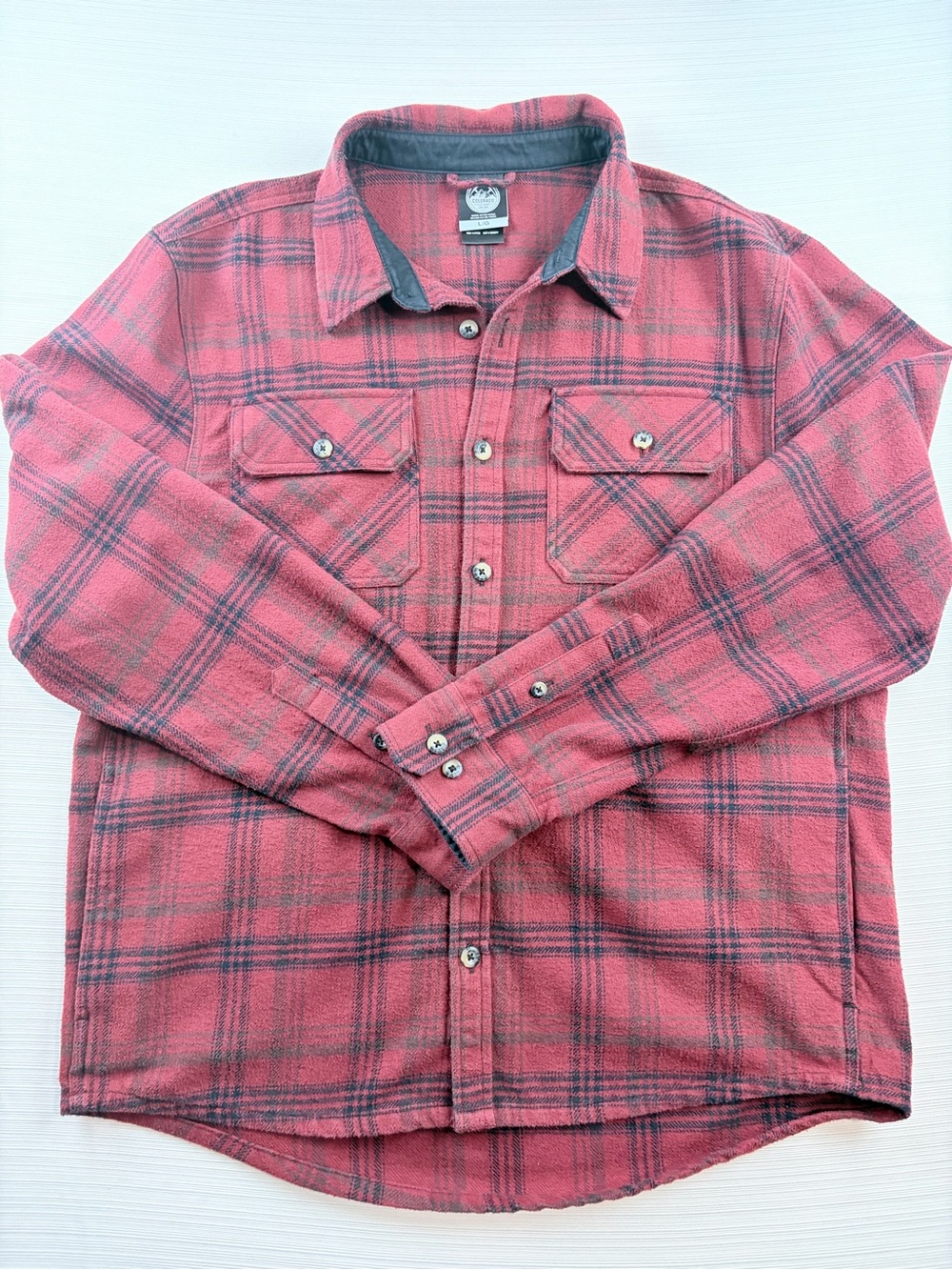 Men's Red Plaid Lightweight Shirt Jacket - Unbranded